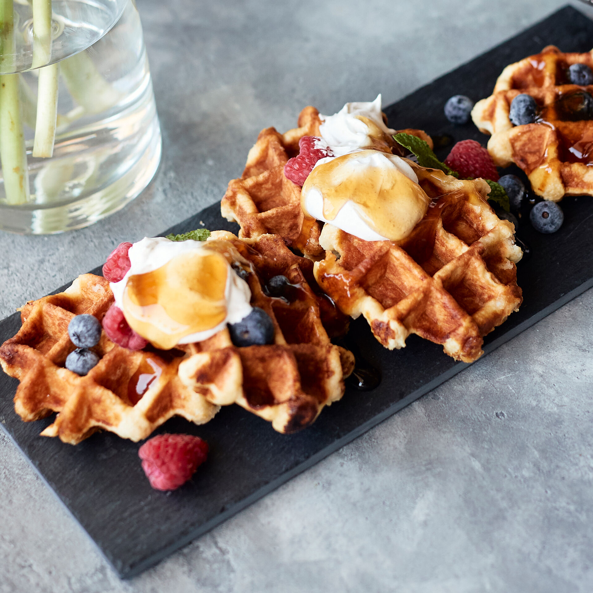 Mini Belgian Waffles Paired with Riesling